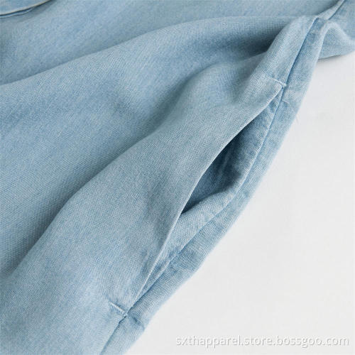 Elegant kjol med ärmlös jeansklänning